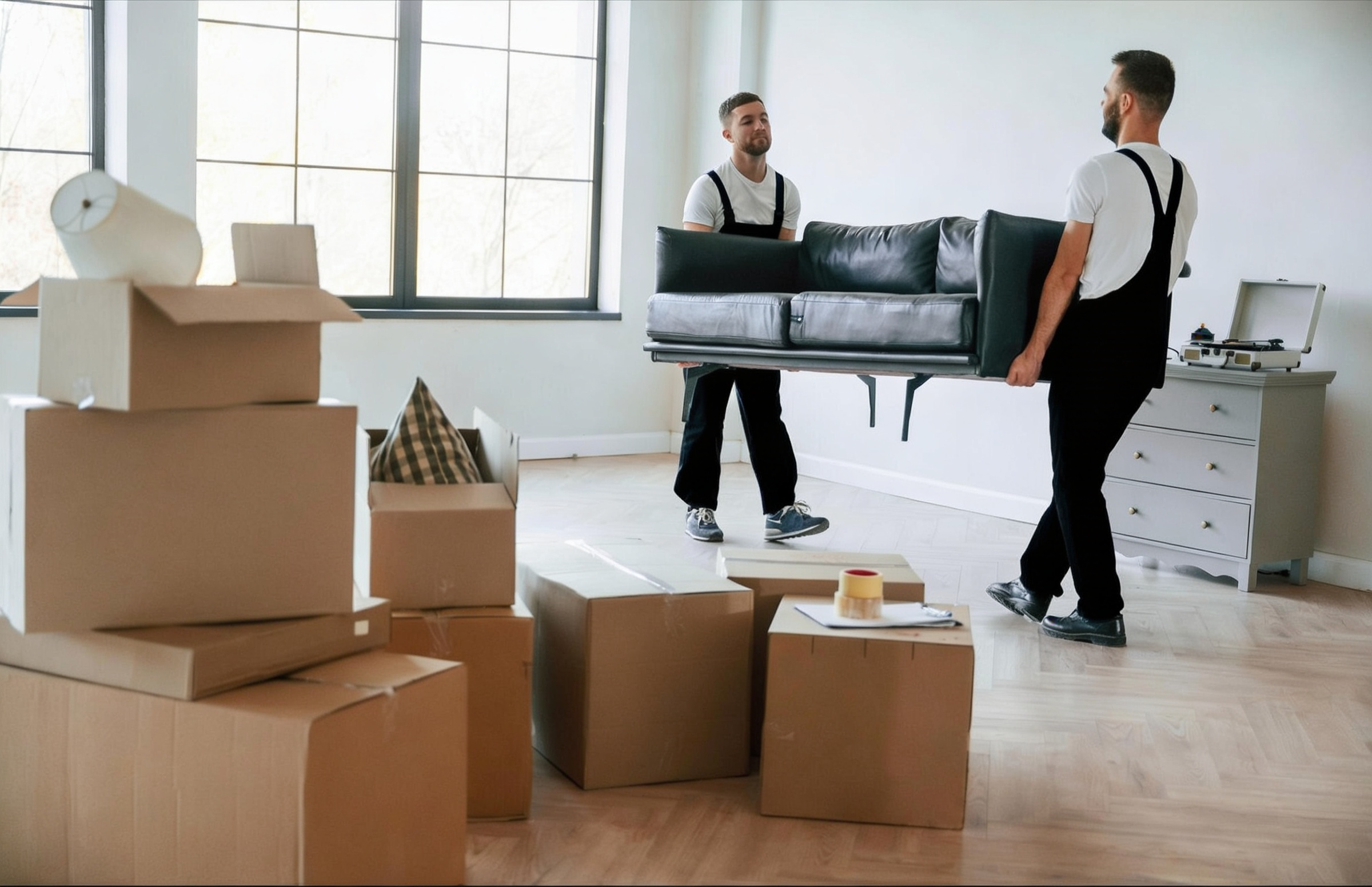 Furniture moving service main image showing movers carrying a sofa – Easy Best Move