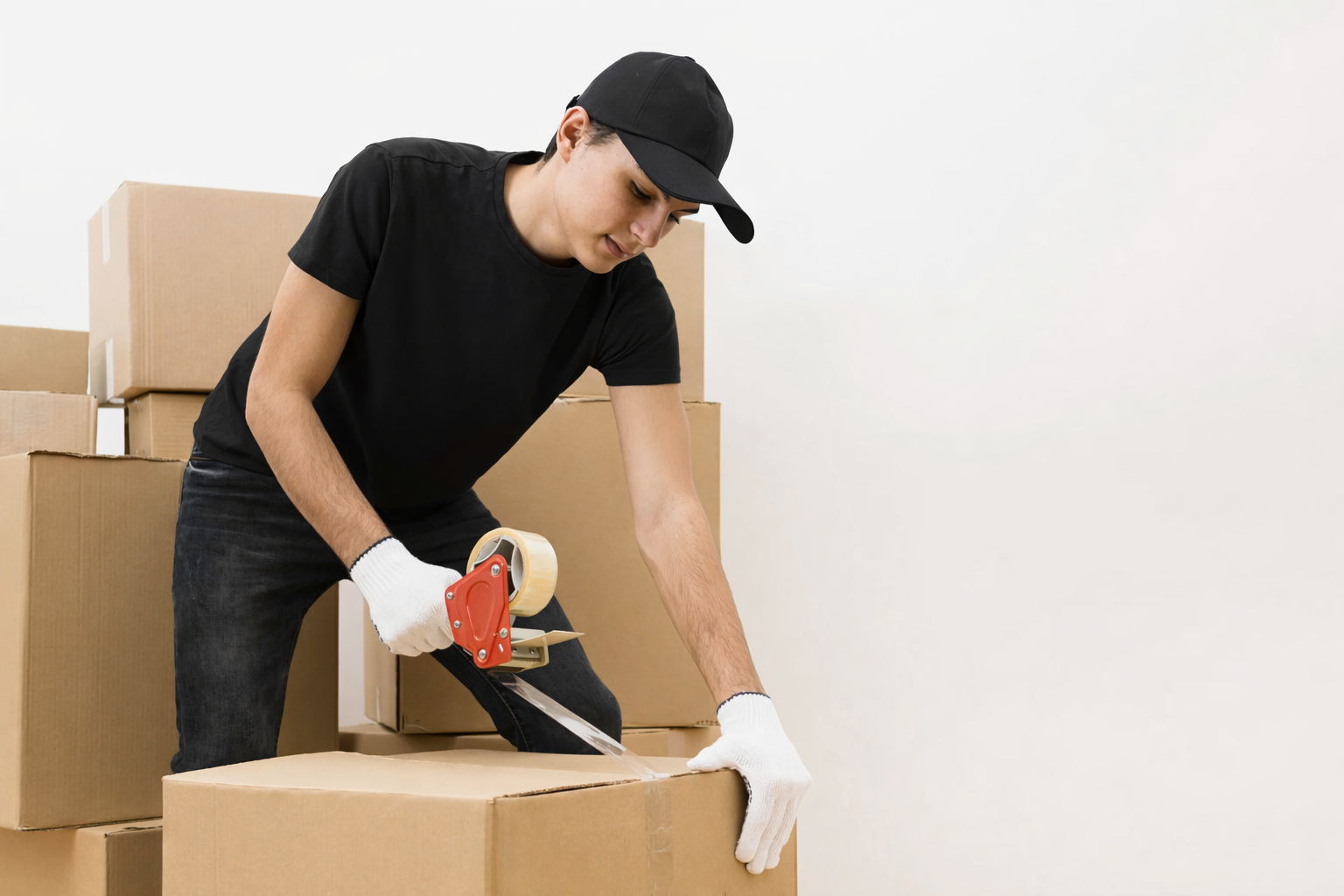 Packing specialist carefully wrapping fragile items with protective materials for secure move – Easy Best Move
